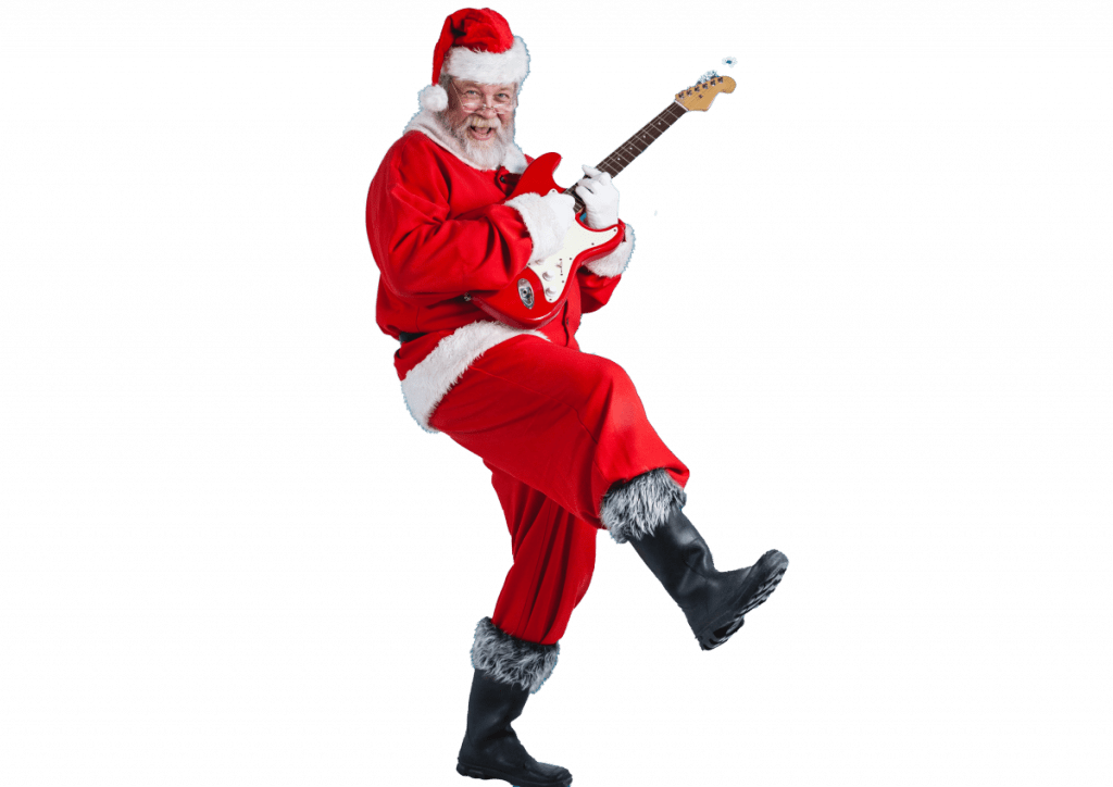 Santa with red guitar 1200